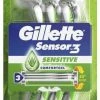 Goedkoopste ???? Gillette Sensor3 Sensitive Wegwerpmesjes Mannen - 6 Stuks ✔️