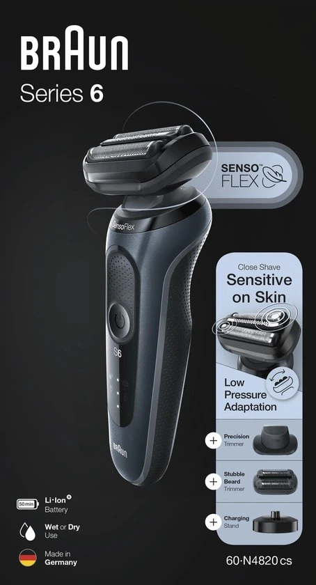Beste Verkoop ⌛ Braun Series 6 60-N4820cs Grijs - Elektrisch Scheerapparaat Met Precisietrimmer En Baardtrimmer ❤️ 9 Beste Verkoop ⌛ Braun Series 6 60-N4820cs Grijs - Elektrisch Scheerapparaat Met Precisietrimmer En Baardtrimmer ❤️ - Afbeelding 9