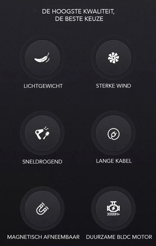 Kopen β JUCAGO Professionele Föhn Met Diffuser - Ionische Haardroger Elektrisch - Haarföhn - Krullen ???? 6 Kopen β JUCAGO Professionele Föhn Met Diffuser - Ionische Haardroger Elektrisch - Haarföhn - Krullen ???? - Afbeelding 6