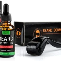 Flash-uitverkoop ⌛ LB Products™ Baardgroei Olie + Derma Baard Roller - 30 Ml ????