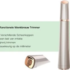 Goedkoopste ???? Finesse 3 In 1 Wenkbrauw Trimmer - Rose Gold - Gezichtsontharing - Eyebrow Razor - Precisietrimmer - Epileerapparaat Dames - 3 Verschillende Kopstukken - Waterbestendig - Ladyshave ❤️ -Weleda Shop 550x349