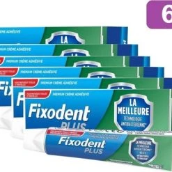 Flash-uitverkoop ???? 6x Fixodent Plus Duo Bescherming Antibacterieel - 40 Gram ????
