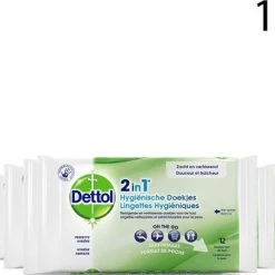 Beste Pirce ???? Dettol Hygienische Doekjes 2 In 1 - Handig Voor Onderweg - 12 X 12 Stuks ❤️
