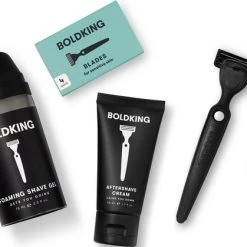 Beste deal ???? Boldking The Start Pack Voor Gevoelige Huid - Houder + 4 Mesjes + Foaming Shave Gel + Aftershave Cream ????