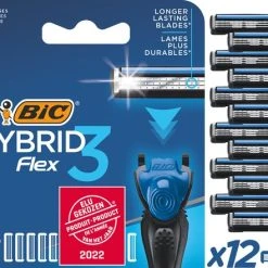 Begroting ???? BIC Hybrid 3 Flex Scheermesjes Voor Mannen - 12 Navulmesjes - Product Van Het Jaar 2022 - Geen Houder ✔️