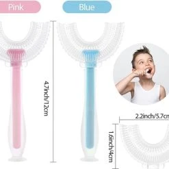 Beste Verkoop ???? Belenthi Tandenborstel Kind Met Zuignap-Handtandenborstel Voor Kinderen-2 Tot 12 Jaar-Zachte Silliconen-Baby Tandenborstel-Tandenborstel Baby En Peuter - U-Vormig - 360 Graden-Bijtringen-peutertandenborstel-U Vorm ⭐ -Weleda Shop 550x452 1