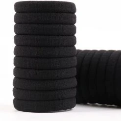 Goedkoop ???? Elastiekjes 50 Stuks | Zwarte Haar Elastieken | Elastisch | Hoge Kwaliteit Haarelastiekjes | Zwart | Sparkolia | Dames Heren ????