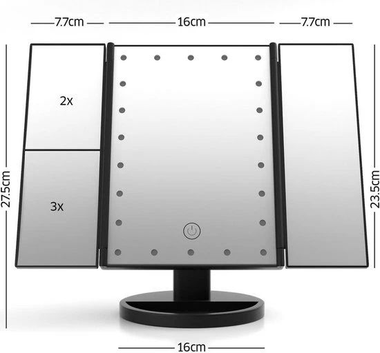 Top 10 ✨ Simver Spiegel Met LED Dragen Verlichting - Valentijn Cadeautje - Cosmetica / Visagie Spiegel - Make-upspiegel - Wit ???? 3 Top 10 ✨ Simver Spiegel Met LED Dragen Verlichting - Valentijn Cadeautje - Cosmetica / Visagie Spiegel - Make-upspiegel - Wit ???? - Afbeelding 3