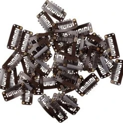 Promo ???? Double F Extension Clips - Clipjes Voor Haar Extensions - Bruin - 20 Stuks ⌛