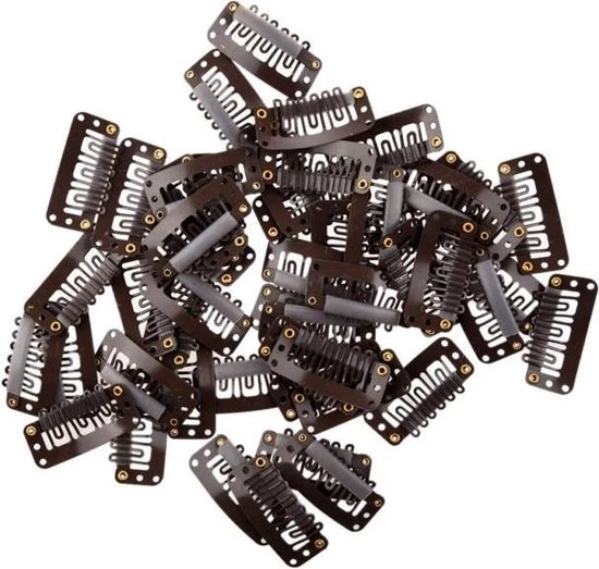 Promo ???? Double F Extension Clips - Clipjes Voor Haar Extensions - Bruin - 20 Stuks ⌛ 1 Promo ???? Double F Extension Clips - Clipjes Voor Haar Extensions - Bruin - 20 Stuks ⌛