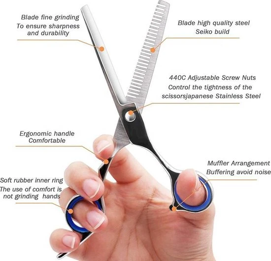 Uitgang ???? Styl@ Uitdunschaar - Kappersschaar - Effileerschaar - Coupeschaar - 6 Inch Haar Schaar - Kapperschaar Rechtshandig- GRATIS Kam En Haarclip ✨ 2 Uitgang ???? Styl@ Uitdunschaar - Kappersschaar - Effileerschaar - Coupeschaar - 6 Inch Haar Schaar - Kapperschaar Rechtshandig- GRATIS Kam En Haarclip ✨ - Afbeelding 2