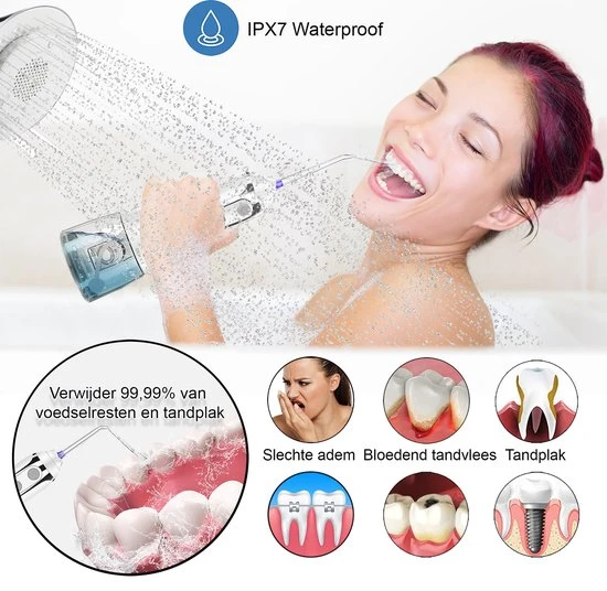 Hete verkoop ???? Docci DC-700W Flosapparaat – 5 Standen En 5 Opzetstukjes – Gratis Luxe Reistas - 300 Ml Tank - 30 Dagen Geld Terug Garantie! – Wit ???? 4 Hete verkoop ???? Docci DC-700W Flosapparaat – 5 Standen En 5 Opzetstukjes – Gratis Luxe Reistas - 300 Ml Tank - 30 Dagen Geld Terug Garantie! – Wit ???? - Afbeelding 4