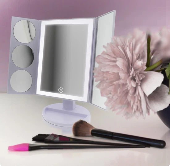 Goedkoopste ???? BAIK TECH BAIK Make Up Spiegel Met LED Strip Wit – Staande Spiegel - Met 3 Vergrootspiegels – Cosmetica / Visagie Spiegel - Scheerspiegel - 22 Dimbare Leds - 180° Draaibaar – Op Batterijen En USB (kabel Incl) - Voor Haar ???? 5 Goedkoopste ???? BAIK TECH BAIK Make Up Spiegel Met LED Strip Wit – Staande Spiegel - Met 3 Vergrootspiegels – Cosmetica / Visagie Spiegel - Scheerspiegel - 22 Dimbare Leds - 180° Draaibaar – Op Batterijen En USB (kabel Incl) - Voor Haar ???? - Afbeelding 5