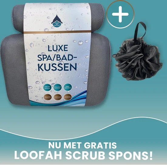 Beste Verkoop ???? House Of Essentials Luxe Spa Badkussen Grijs - Orthopedisch Spa Kussen Voor Rug/Schouders/Nek - 6 Anti Slip Zuignappen - Ergonomisch Design - Hoofdkussen Voor In Bad - Inclusief Loofah Scrub Spons ❤️ 11 Beste Verkoop ???? House Of Essentials Luxe Spa Badkussen Grijs - Orthopedisch Spa Kussen Voor Rug/Schouders/Nek - 6 Anti Slip Zuignappen - Ergonomisch Design - Hoofdkussen Voor In Bad - Inclusief Loofah Scrub Spons ❤️ - Afbeelding 11