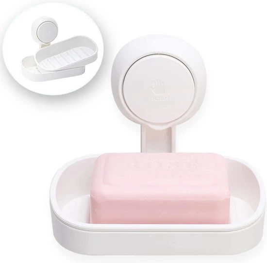 Flash-uitverkoop ???? Malony Zeepbakje Met Zuignap - Zeephouder - Badkamer Accessoires - 2 Lagen - Hangend Of Staand - Wit ???? 1 Flash-uitverkoop ???? Malony Zeepbakje Met Zuignap - Zeephouder - Badkamer Accessoires - 2 Lagen - Hangend Of Staand - Wit ????