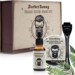 Hete verkoop ???? BarberRonny Baard Bazen Groei Set - Baardverzorging Set - Baardolie - Baardroller - Baardbalsem - Baardgroei Kit - Derma Roller - Giftset - Cadeau Voor Hem - Baardgroei Stimuleren ????