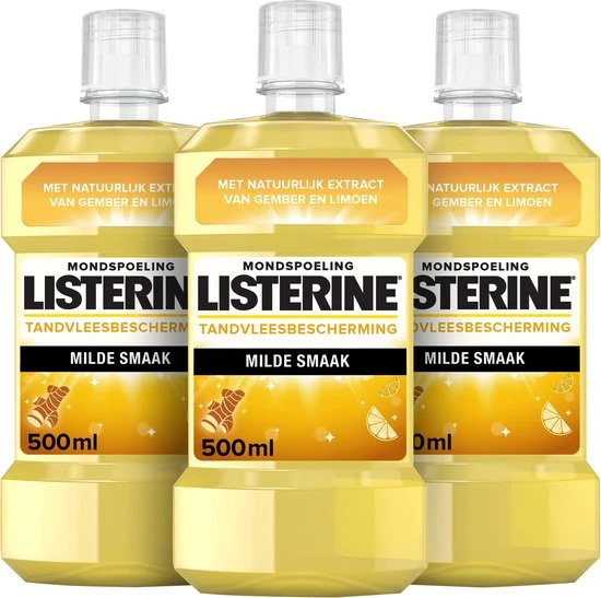 Goedkoopste ???? LISTERINE Fresh Ginger & Lime Mondwater, Met Gember- En Limoenextract, Mondspoeling Zonder Alcohol, Voor Een Frisse Adem, 3 X 500 Ml ???? 2 Goedkoopste ???? LISTERINE Fresh Ginger & Lime Mondwater, Met Gember- En Limoenextract, Mondspoeling Zonder Alcohol, Voor Een Frisse Adem, 3 X 500 Ml ???? - Afbeelding 2