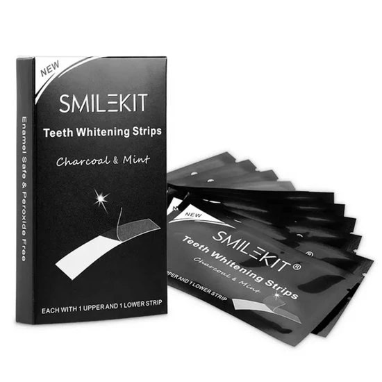 Groothandel ???? SmileKit Teeth Whitening Strips - Tanden Bleken - Tandenbleekset - Tandenbleek Strips - 100% Natuurlijk/Vegan - 28x Tandenbleek Strips - (0%) Peroxide - Activated Houtskool & Kokosolie - Beauty - Frisse Adem ???? 1 Groothandel ???? SmileKit Teeth Whitening Strips - Tanden Bleken - Tandenbleekset - Tandenbleek Strips - 100% Natuurlijk/Vegan - 28x Tandenbleek Strips - (0%) Peroxide - Activated Houtskool & Kokosolie - Beauty - Frisse Adem ????