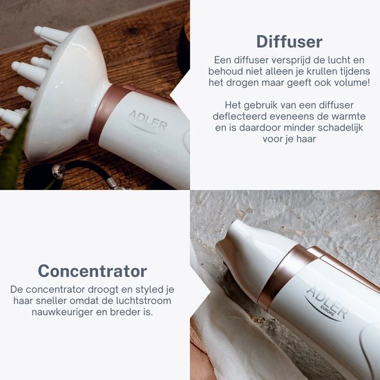 Coupon ???? Adler Fohn - Haardroger - Fohn Met Diffuser - Haarfohn - 2400W - WIT ✨ 4 Coupon ???? Adler Fohn - Haardroger - Fohn Met Diffuser - Haarfohn - 2400W - WIT ✨ - Afbeelding 4