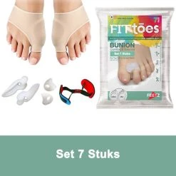 Beste deal ⌛ Feetz [Fittoes] Hallux Valgus Teenspreider Teenspalk – SET VAN 7 STUKS – Voetverzorging En Correctie Van De Hallux – Teenspreiders Siliconen Set Ter Correctie Van Tenenstand. Teen Corrector Spalk Inclusief Teenband Voor Spierversterkende Oefeningen. ????
