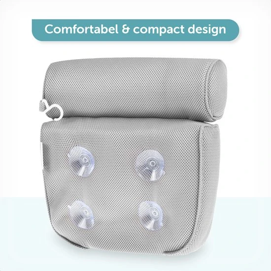 Goedkoop ⌛ ForDig Luxe Badkussen Met Zuignappen – Nekkussen Bad Anti Slip – Badkussens Voor In Bad / Jacuzzi – Hoofdsteun Bad - Grijs ???? 3 Goedkoop ⌛ ForDig Luxe Badkussen Met Zuignappen – Nekkussen Bad Anti Slip – Badkussens Voor In Bad / Jacuzzi – Hoofdsteun Bad - Grijs ???? - Afbeelding 3