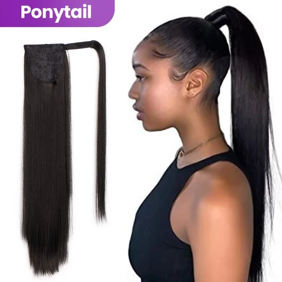 Goedkoopste ???? SassyGoods Wrap Around Ponytail Haar Extensions Paardenstaart Extension - Zwart - 65 Cm ???? 1 Goedkoopste ???? SassyGoods Wrap Around Ponytail Haar Extensions Paardenstaart Extension - Zwart - 65 Cm ????