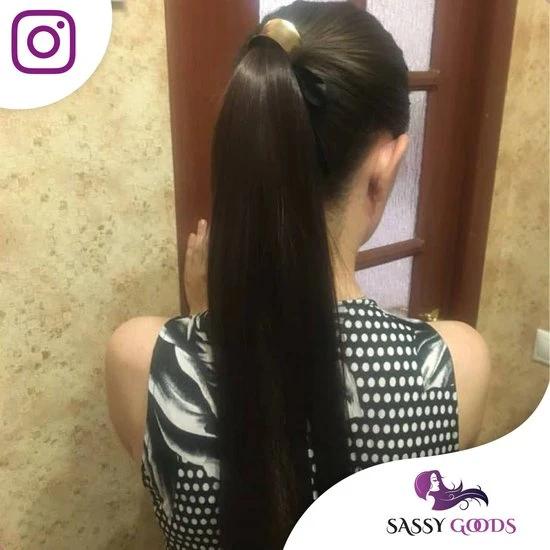 Goedkoopste ???? SassyGoods Wrap Around Ponytail Haar Extensions Paardenstaart Extension - Zwart - 65 Cm ???? 5 Goedkoopste ???? SassyGoods Wrap Around Ponytail Haar Extensions Paardenstaart Extension - Zwart - 65 Cm ???? - Afbeelding 5