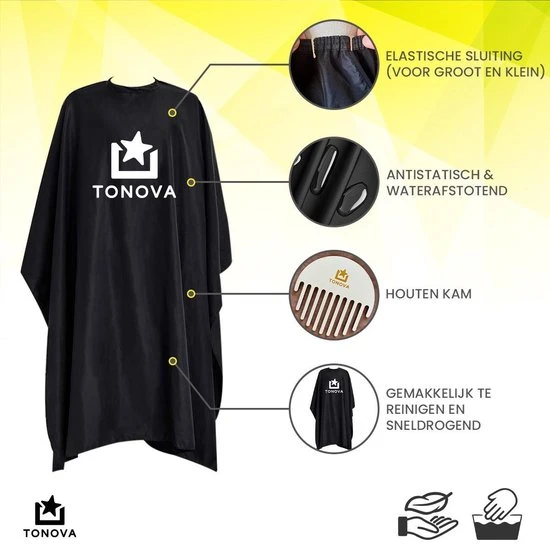 Hete verkoop ???? Luxe Waterproof Kappersmantel Met Elastische Sluiting + Tonova Pen - Rood - 160x140 - Antistatisch Kappersschort - Polyester Ponge Zijde - Salon Kapmantel - Haren Knippen ???? 2 Hete verkoop ???? Luxe Waterproof Kappersmantel Met Elastische Sluiting + Tonova Pen - Rood - 160x140 - Antistatisch Kappersschort - Polyester Ponge Zijde - Salon Kapmantel - Haren Knippen ???? - Afbeelding 2