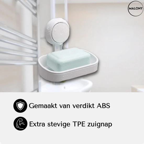 Flash-uitverkoop ???? Malony Zeepbakje Met Zuignap - Zeephouder - Badkamer Accessoires - 2 Lagen - Hangend Of Staand - Wit ???? 6 Flash-uitverkoop ???? Malony Zeepbakje Met Zuignap - Zeephouder - Badkamer Accessoires - 2 Lagen - Hangend Of Staand - Wit ???? - Afbeelding 6