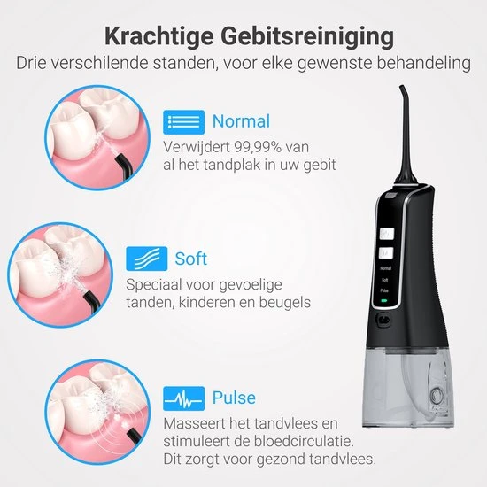 Begroting β TIGIOO - Waterflosser - Monddouche - Draadloos & Oplaadbaar - Zwart 300ml ???? 4 Begroting β TIGIOO - Waterflosser - Monddouche - Draadloos & Oplaadbaar - Zwart 300ml ???? - Afbeelding 4