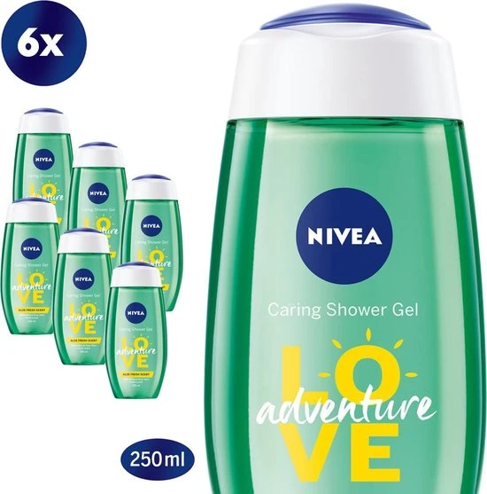 Beste deal ❤️ NIVEA Love Adventure Douchegel - Met Aloë Vera - Voordeelverpakking - 6 X 250ml ???? 2 Beste deal ❤️ NIVEA Love Adventure Douchegel - Met Aloë Vera - Voordeelverpakking - 6 X 250ml ???? - Afbeelding 2