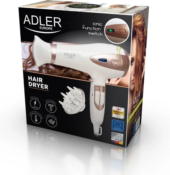 Coupon ???? Adler Fohn - Haardroger - Fohn Met Diffuser - Haarfohn - 2400W - WIT ✨ 8 Coupon ???? Adler Fohn - Haardroger - Fohn Met Diffuser - Haarfohn - 2400W - WIT ✨ - Afbeelding 8