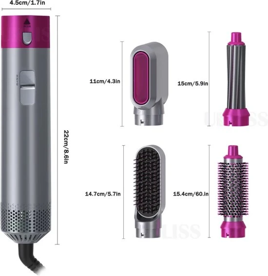Beste Pirce ???? DI ANGELO Föhnborstel - 5-in-1 Multi Styler - Krultang - Hairwrap - Airstyler - Krulborstel - Hairstyler - Oktober 2022 Edition ???? 4 Beste Pirce ???? DI ANGELO Föhnborstel - 5-in-1 Multi Styler - Krultang - Hairwrap - Airstyler - Krulborstel - Hairstyler - Oktober 2022 Edition ???? - Afbeelding 4