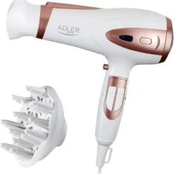 Coupon ???? Adler Fohn - Haardroger - Fohn Met Diffuser - Haarfohn - 2400W - WIT ✨