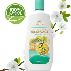 Begroting ⭐ Hristina 100% Organic Shampoo Haargroei Versneller & Dikker Glanzend Haar - 400ml ⌛