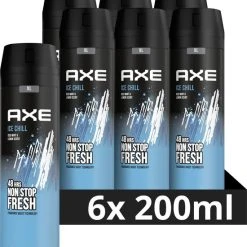 Uitgang ⭐ Axe Ice Chill Bodyspray Deodorant - 6 X 200 Ml - Voordeelverpakking ⭐