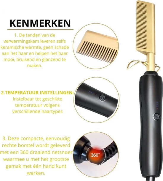 Beste Verkoop ???? Everything You Want EYW 2 In 1 Elektrische Haarkam Deluxe – Stijlborstel – Mannen & Vrouwen – Kam – Stijlkam – Elektrische Kam – Hot Comb – Baardstijler – Baardkam – Elektrische Haarborstel – Magic Brush – 60/100W ???? 5 Beste Verkoop ???? Everything You Want EYW 2 In 1 Elektrische Haarkam Deluxe – Stijlborstel – Mannen & Vrouwen – Kam – Stijlkam – Elektrische Kam – Hot Comb – Baardstijler – Baardkam – Elektrische Haarborstel – Magic Brush – 60/100W ???? - Afbeelding 5