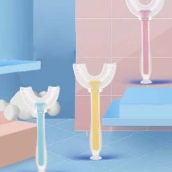 Beste Verkoop ???? Belenthi Tandenborstel Kind Met Zuignap-Handtandenborstel Voor Kinderen-2 Tot 12 Jaar-Zachte Silliconen-Baby Tandenborstel-Tandenborstel Baby En Peuter - U-Vormig - 360 Graden-Bijtringen-peutertandenborstel-U Vorm ⭐ -Weleda Shop 550x629 1