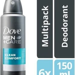 Korting ???? Dove Men+Care Deodorantspray Clean Comfort - 6 X 150 Ml - Voordeelverpakking ????