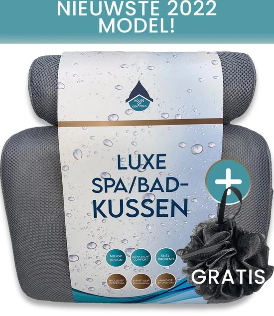 Beste Verkoop ???? House Of Essentials Luxe Spa Badkussen Grijs - Orthopedisch Spa Kussen Voor Rug/Schouders/Nek - 6 Anti Slip Zuignappen - Ergonomisch Design - Hoofdkussen Voor In Bad - Inclusief Loofah Scrub Spons ❤️ 1 Beste Verkoop ???? House Of Essentials Luxe Spa Badkussen Grijs - Orthopedisch Spa Kussen Voor Rug/Schouders/Nek - 6 Anti Slip Zuignappen - Ergonomisch Design - Hoofdkussen Voor In Bad - Inclusief Loofah Scrub Spons ❤️