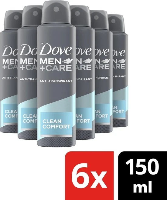 Korting ???? Dove Men+Care Deodorantspray Clean Comfort - 6 X 150 Ml - Voordeelverpakking ???? 2 Korting ???? Dove Men+Care Deodorantspray Clean Comfort - 6 X 150 Ml - Voordeelverpakking ???? - Afbeelding 2