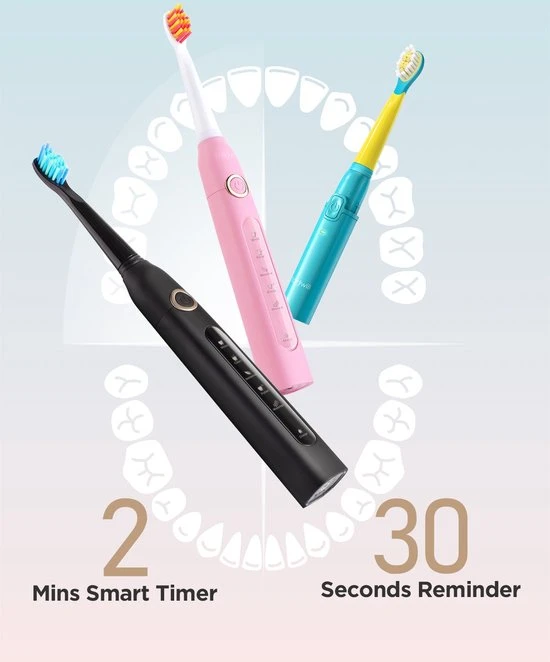 Kopen ❤️ Fairywill Elektrische Tandenborstel - Familie Set - 3 Stuks - Met 10 Opzetstukken ???? 7 Kopen ❤️ Fairywill Elektrische Tandenborstel - Familie Set - 3 Stuks - Met 10 Opzetstukken ???? - Afbeelding 7