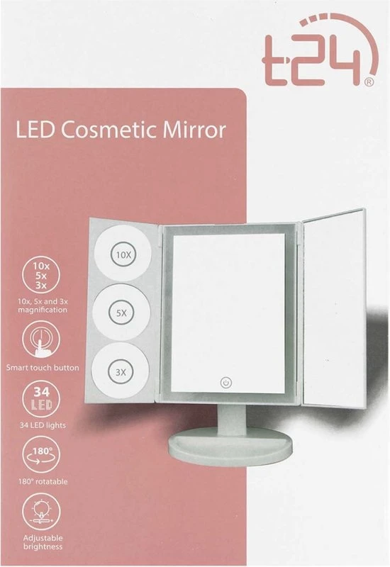 Goedkoopste ???? BAIK TECH BAIK Make Up Spiegel Met LED Strip Wit – Staande Spiegel - Met 3 Vergrootspiegels – Cosmetica / Visagie Spiegel - Scheerspiegel - 22 Dimbare Leds - 180° Draaibaar – Op Batterijen En USB (kabel Incl) - Voor Haar ???? 6 Goedkoopste ???? BAIK TECH BAIK Make Up Spiegel Met LED Strip Wit – Staande Spiegel - Met 3 Vergrootspiegels – Cosmetica / Visagie Spiegel - Scheerspiegel - 22 Dimbare Leds - 180° Draaibaar – Op Batterijen En USB (kabel Incl) - Voor Haar ???? - Afbeelding 6