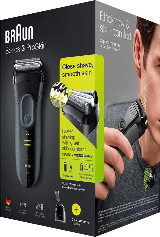 Hete verkoop ???? Braun Series 3 3050cc ProSkin Zwart/Rood - Elektrisch Scheerapparaat ???? 11 Hete verkoop ???? Braun Series 3 3050cc ProSkin Zwart/Rood - Elektrisch Scheerapparaat ???? - Afbeelding 11