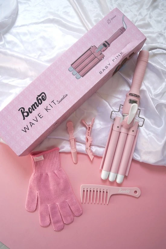 Promo ???? Bombé Waver - Golvenkrultang - Wafeltang - Baby Pink 20mm ✔️ 2 Promo ???? Bombé Waver - Golvenkrultang - Wafeltang - Baby Pink 20mm ✔️ - Afbeelding 2