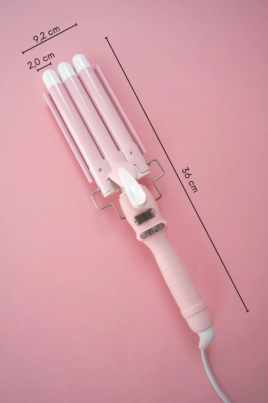 Promo ???? Bombé Waver - Golvenkrultang - Wafeltang - Baby Pink 20mm ✔️ 6 Promo ???? Bombé Waver - Golvenkrultang - Wafeltang - Baby Pink 20mm ✔️ - Afbeelding 6